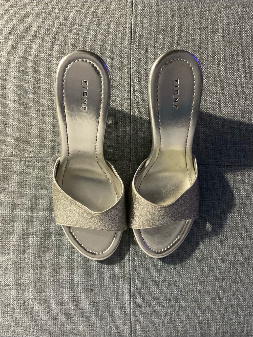 Metallic Silver Slide Sandals for Women